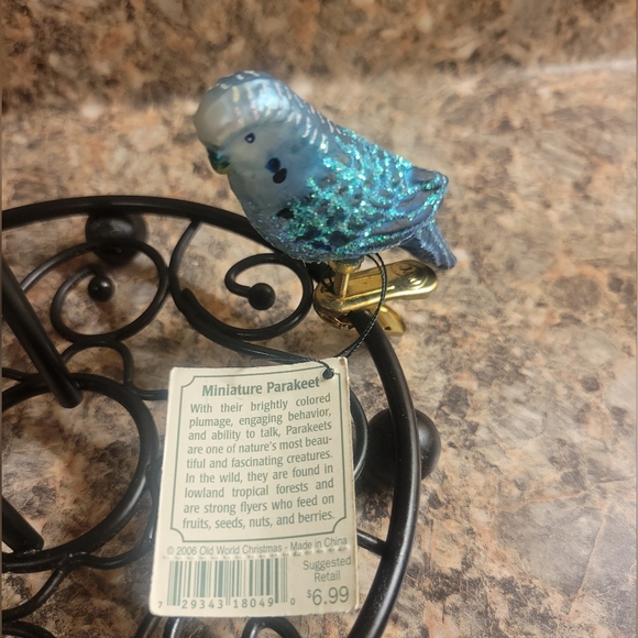 Old World Christmas 2006 "Miniature Parakeet" Clip-on Ornament - Picture 6 of 7